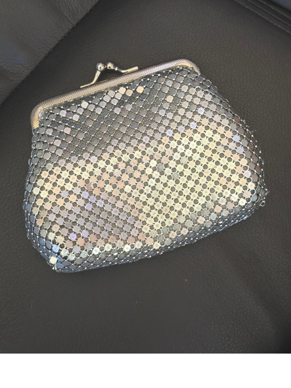 Silver Mesh Kiss-Lock Coin Purse